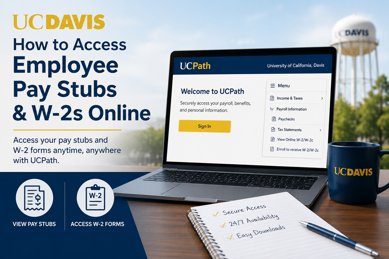 How to Access UC Davis Employee Pay Stubs and W-2s Online