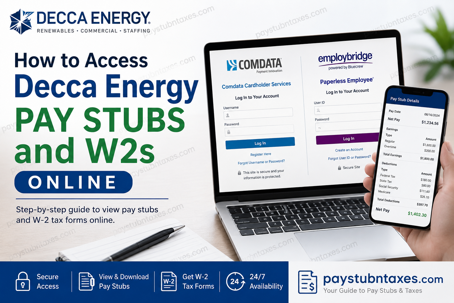How to Access Decca Energy Pay Stubs and W-2s Online