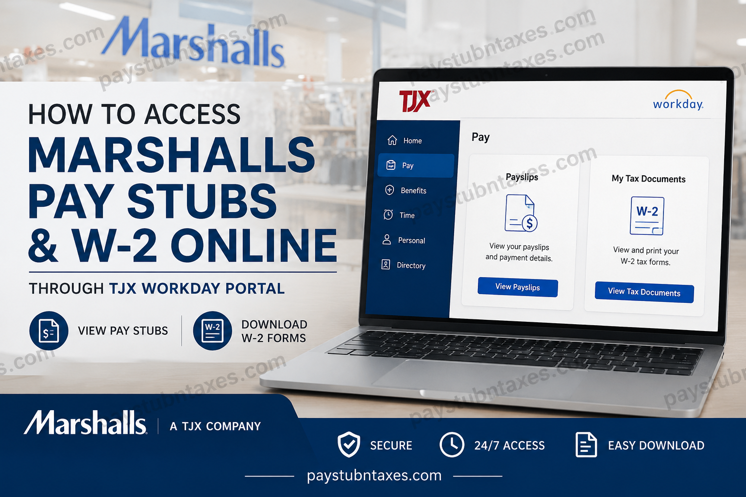 How to Access Marshalls Pay Stubs and W-2 Online