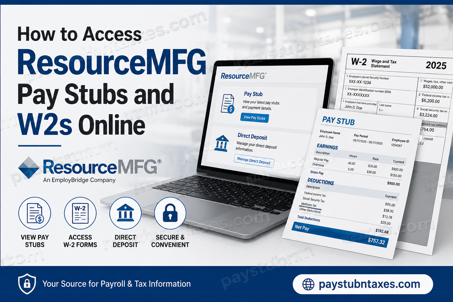 How to Access ResourceMFG Pay Stubs and W2s Online