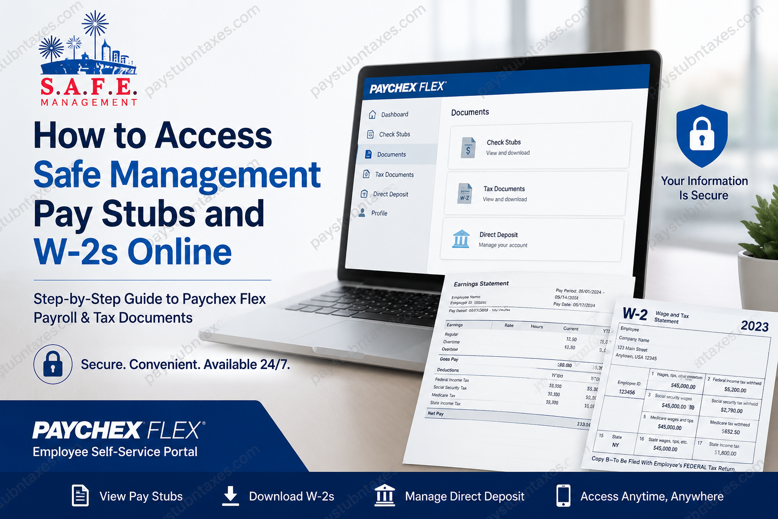 How to Access Safe Management Pay Stubs and W-2s Online