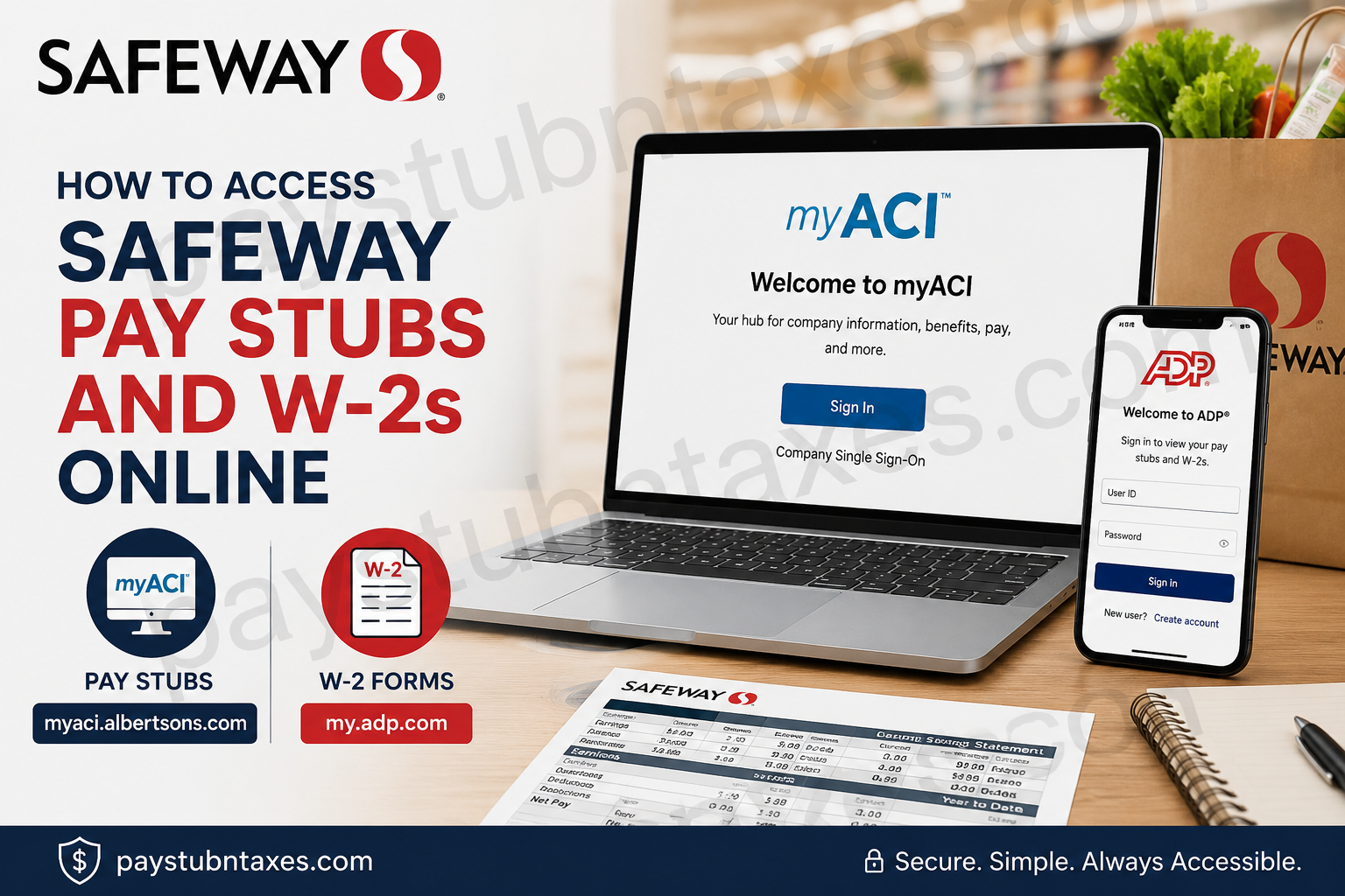 How to Access Safeway Pay Stubs and W-2s Online