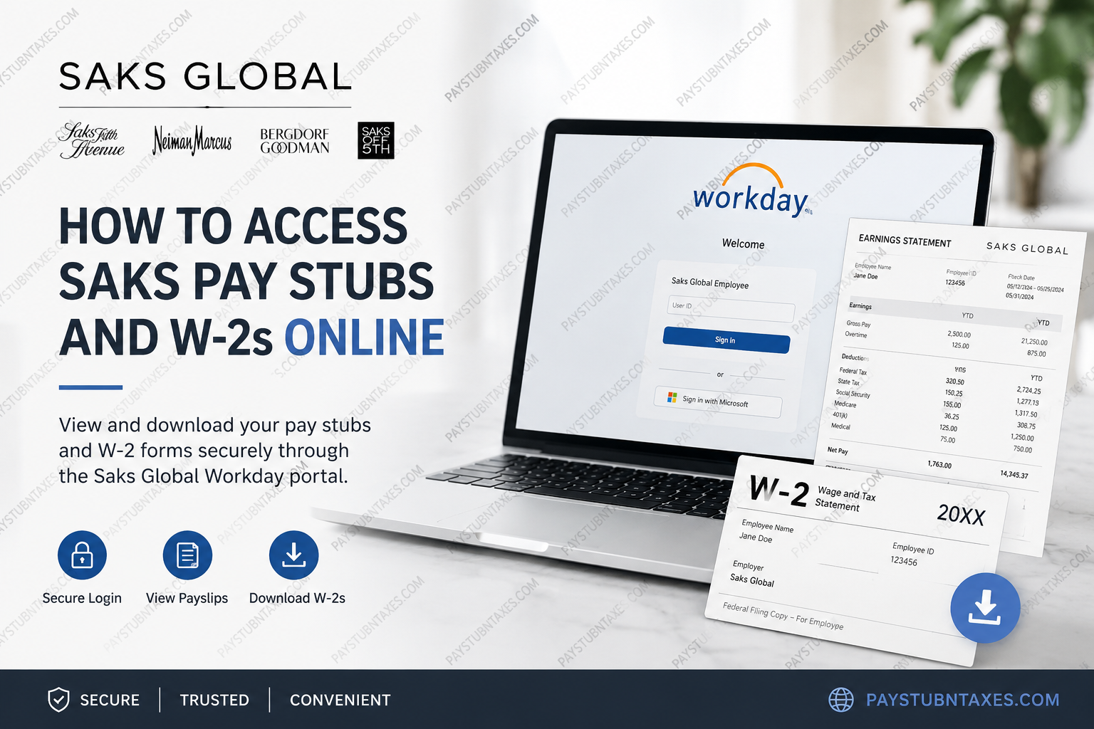 How to Access Saks Pay Stubs and W-2s Online