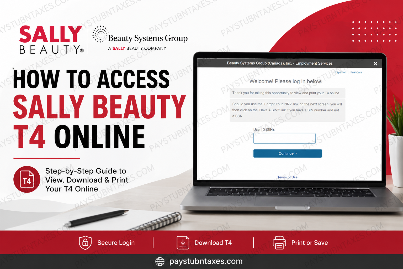 How to Access Sally Beauty T4 Online in Canada