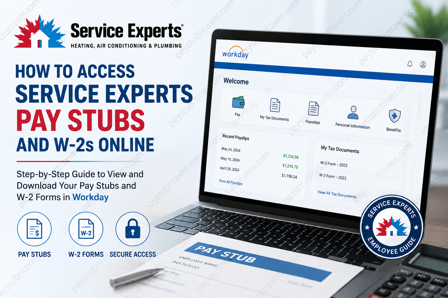 How to Access Service Experts Pay Stubs and W-2s Online