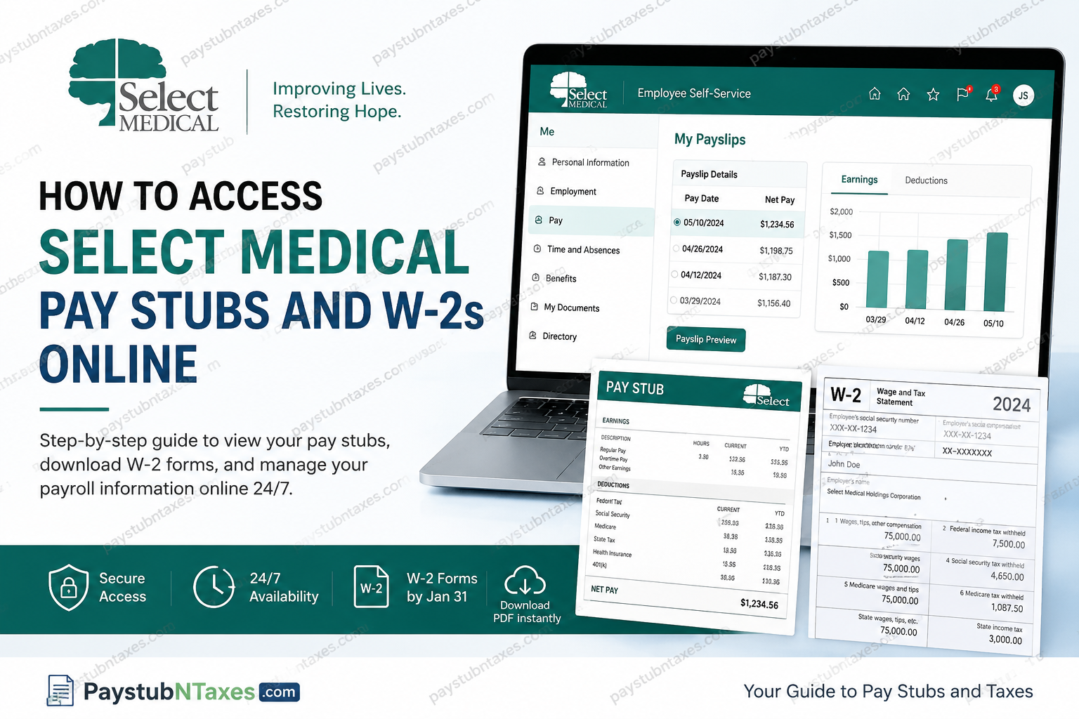 How to Access Select Medical Pay Stubs and W-2s Online