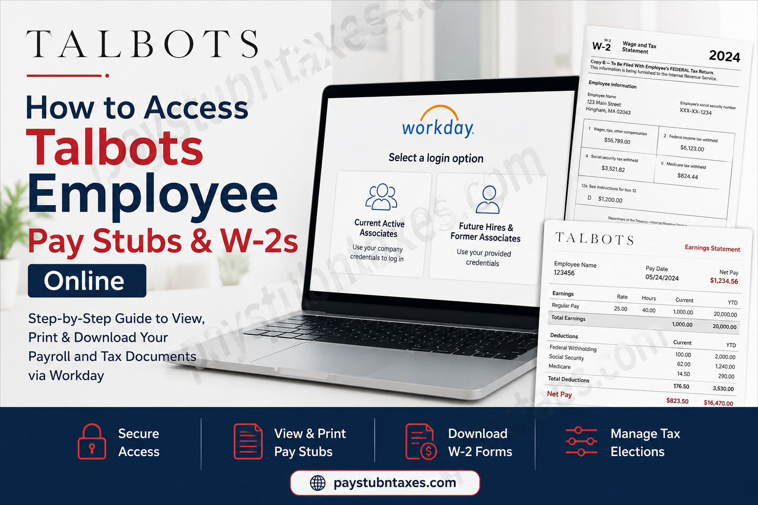 How to Access Talbots Employee Pay Stubs & W-2s Online