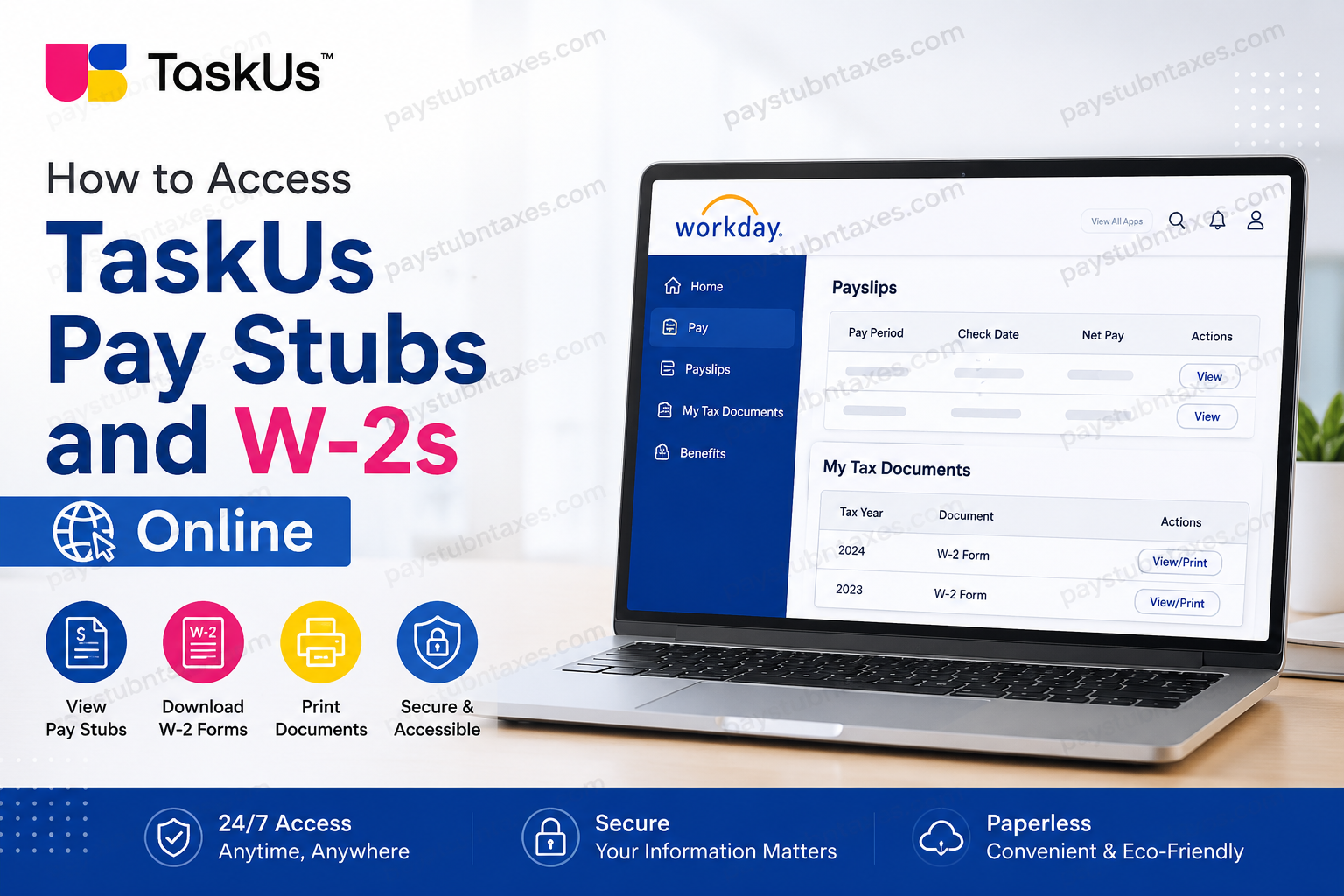 How to Access TaskUs Pay Stubs and W-2s Online