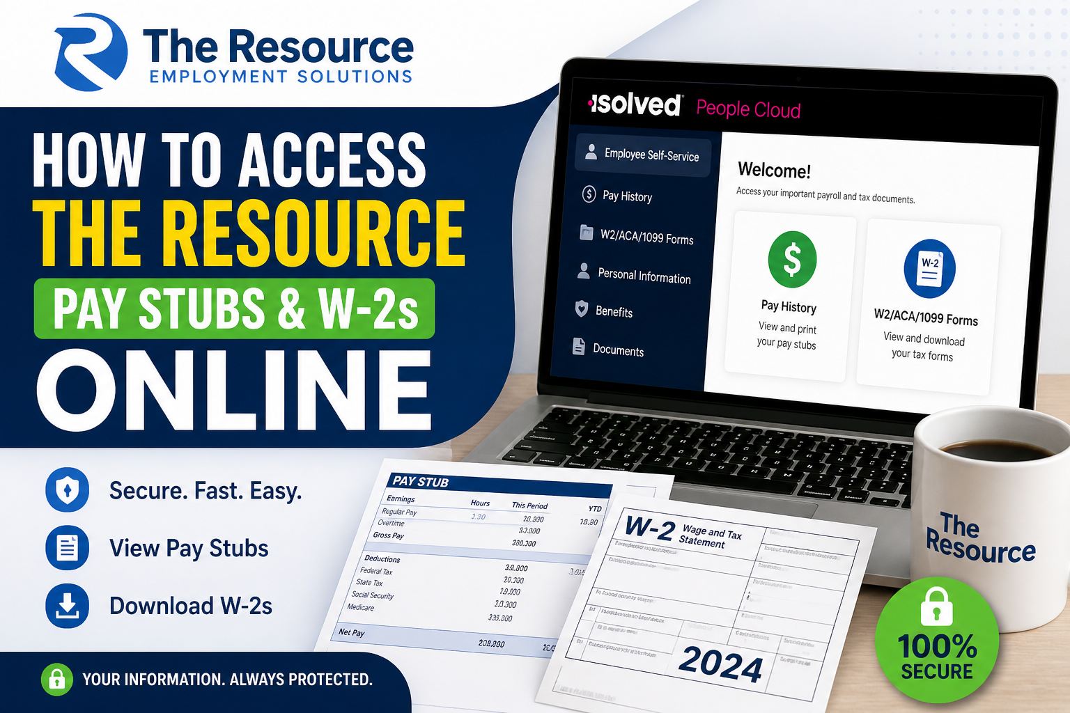 How to Access The Resource Pay Stubs and W-2s Online