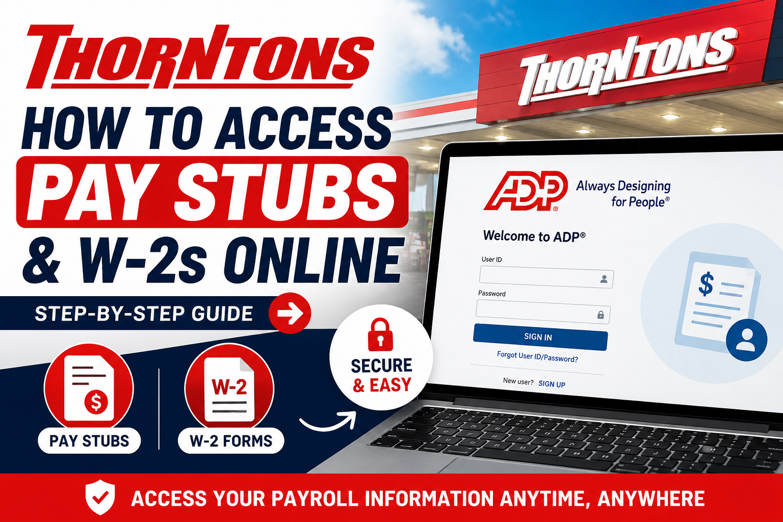How to Access Thorntons Pay Stubs and W-2s Online
