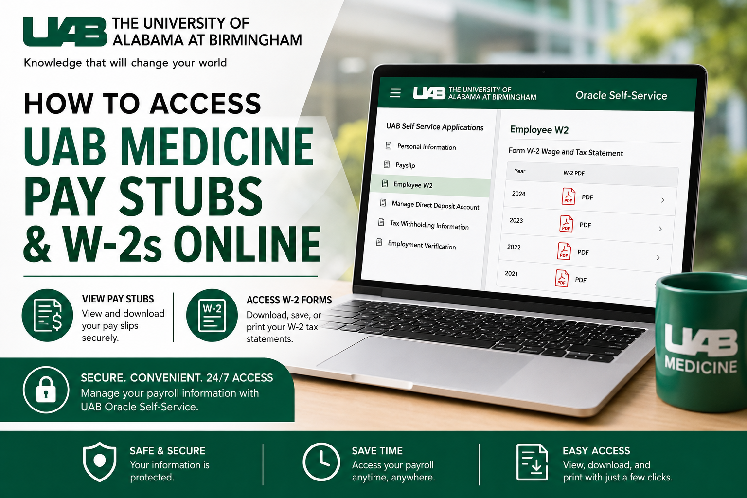 How to Access UAB Medicine Pay Stubs and W-2s Online