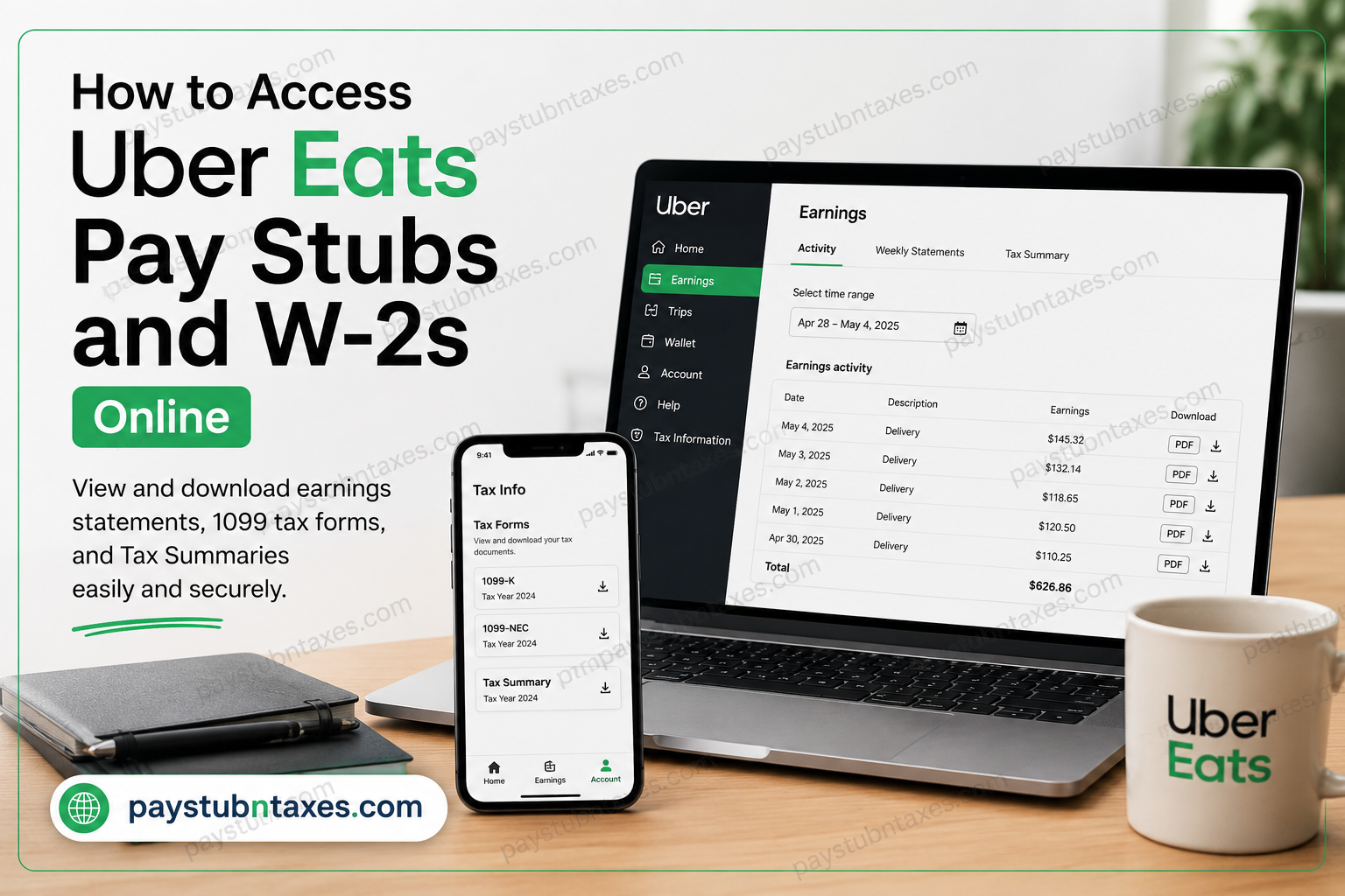 How to Access Uber Eats Pay Stubs and W-2s Online
