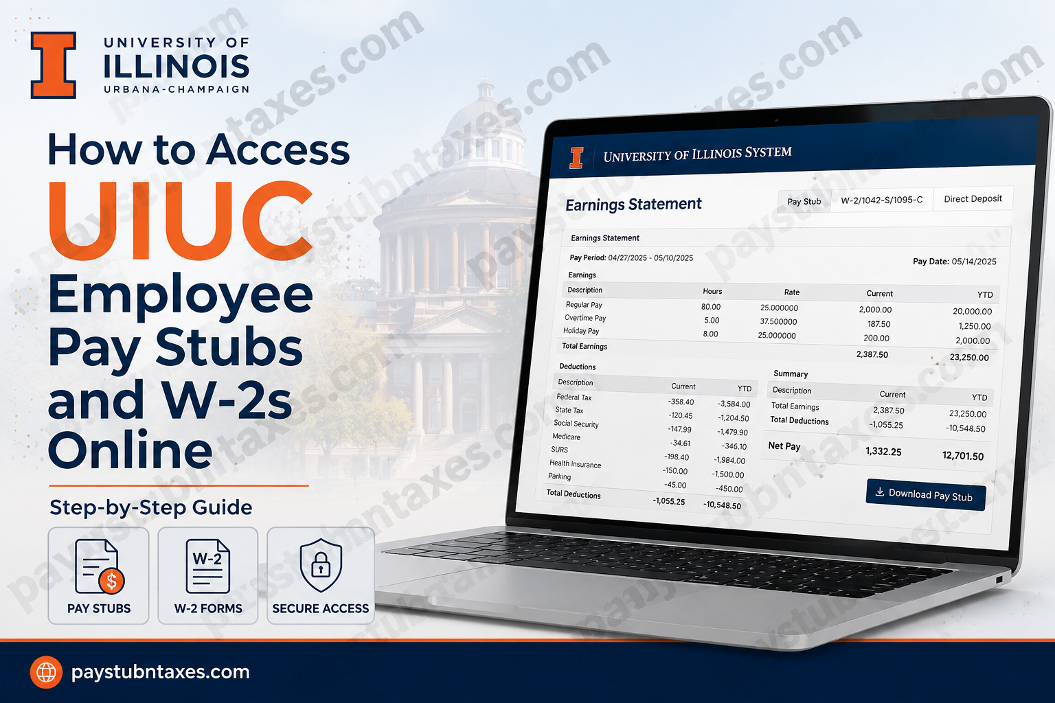 How to Access UIUC Employee Pay Stubs and W-2s Online