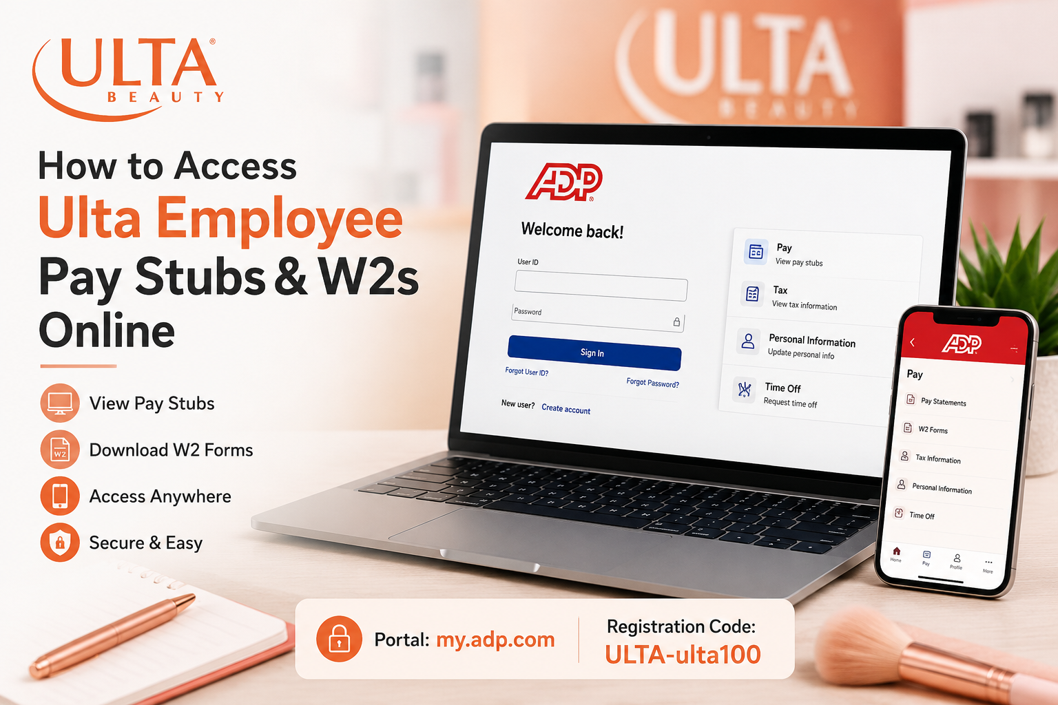 How to Access Ulta Employee Pay Stubs and W2s Online
