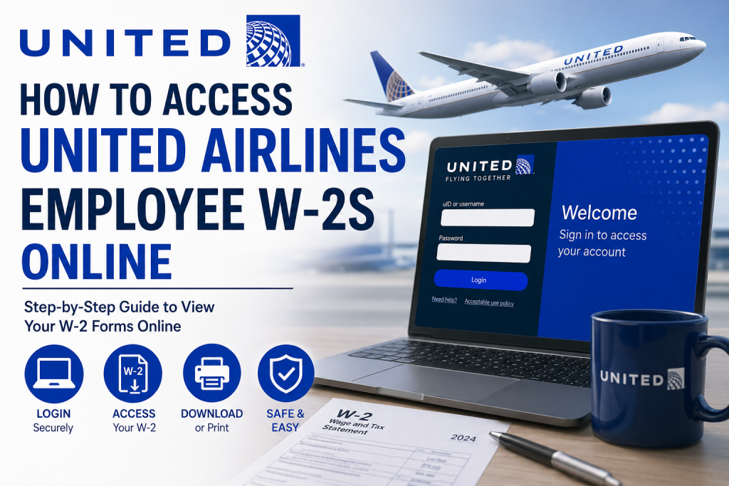 How to Access United Airlines Employee W-2s Online