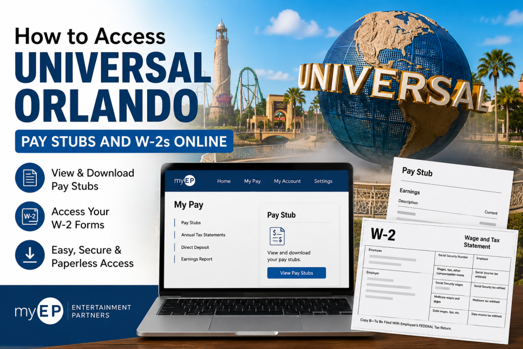 How to Access Universal Orlando Pay Stubs and W-2s Online