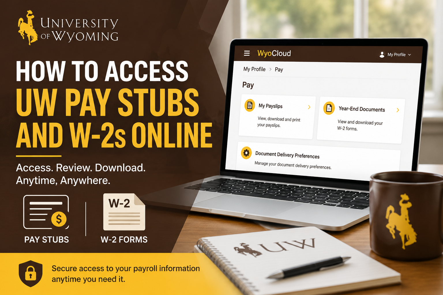 How to Access University of Wyoming Pay Stubs and W2s Online
