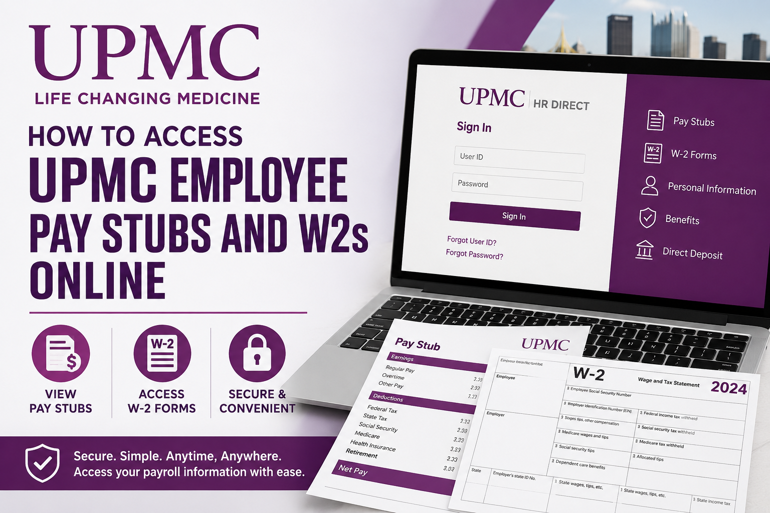 How to Access UPMC Employee Pay Stubs and W2s Online