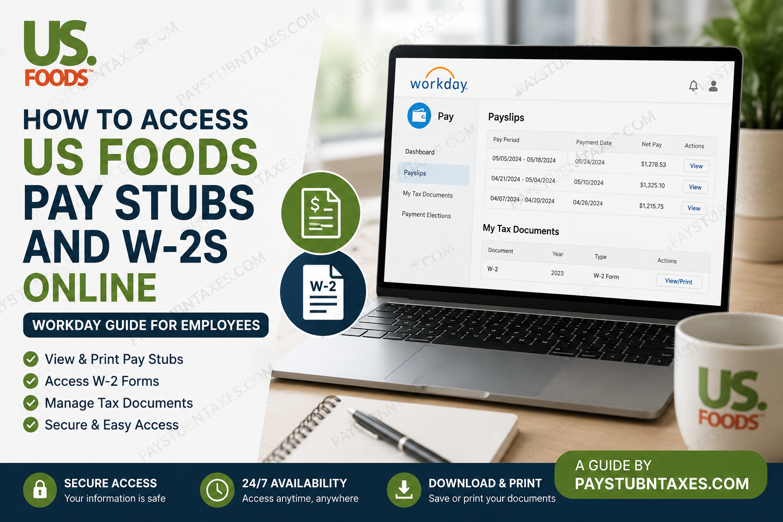 How to Access US Foods Pay Stubs and W-2s Online