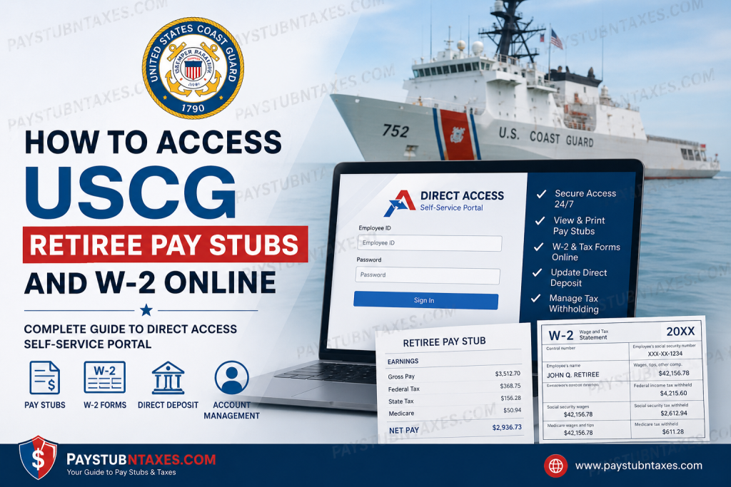 How to Access USCG Retiree Pay Stubs and W-2 Online