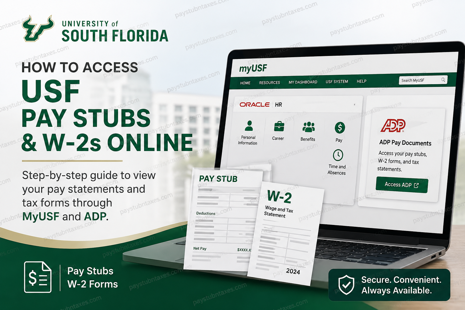How to Access USF Pay Stubs & W-2s Online