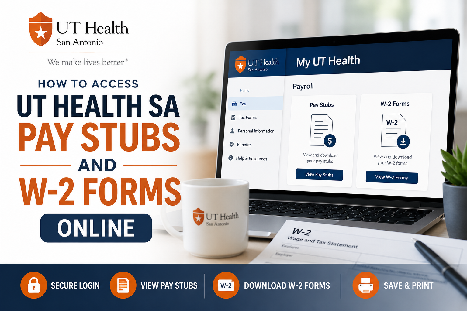 How to Access UT Health SA Employee Pay Stubs and W2s Online
