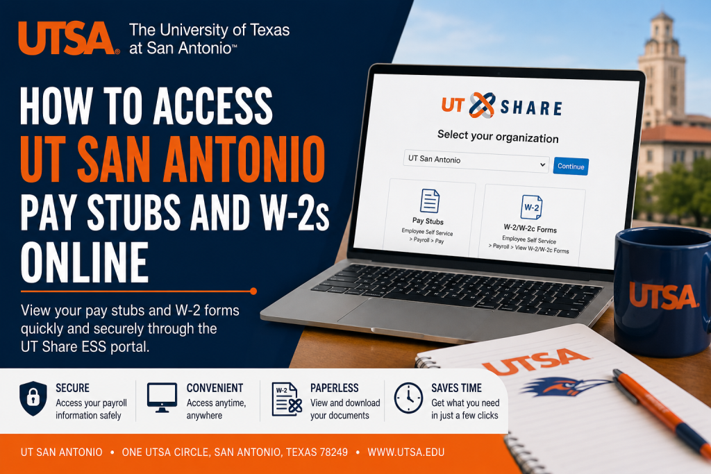 How to Access UT San Antonio Pay Stubs and W-2s Online