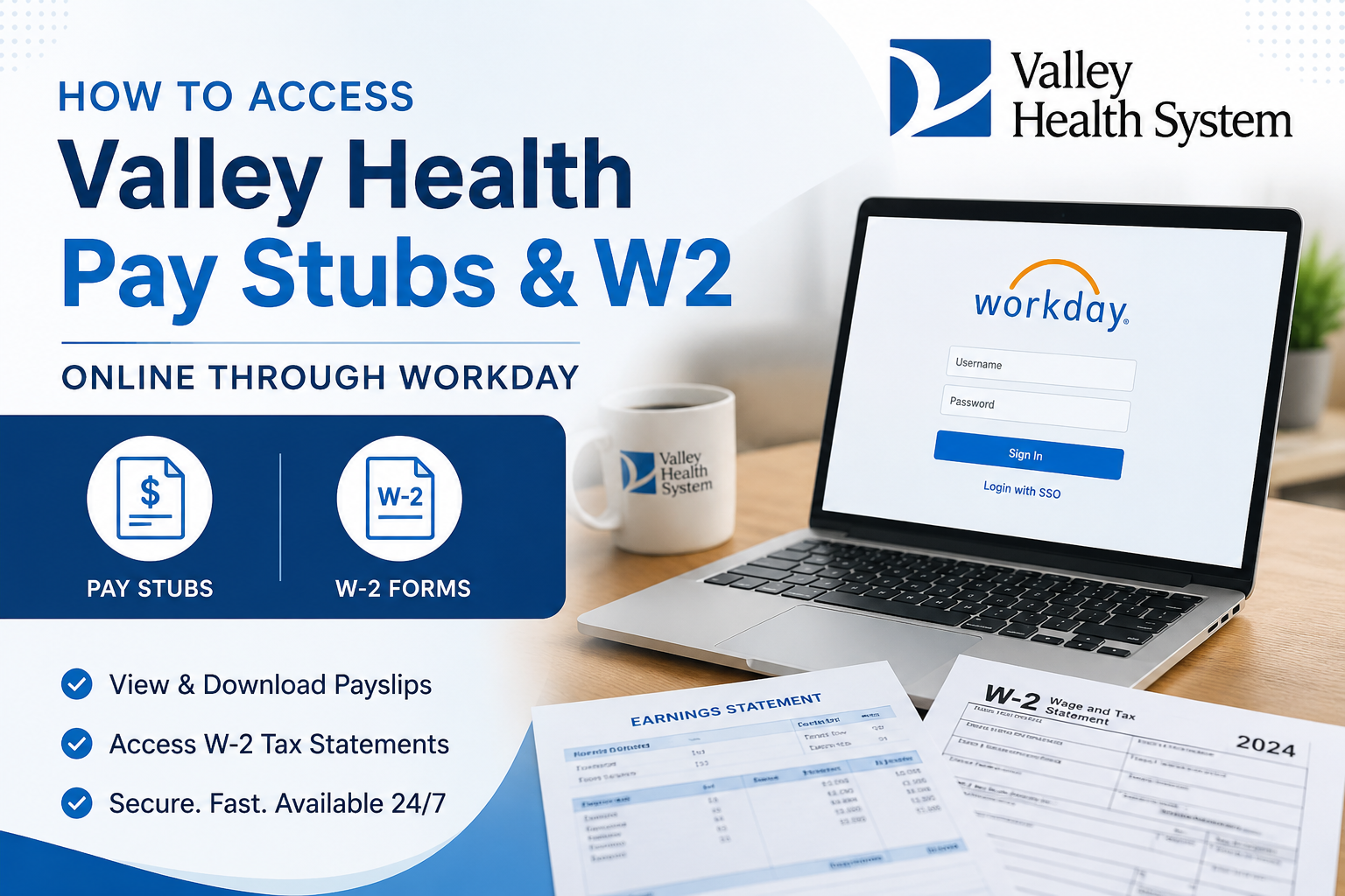 How to Access Valley Health Pay Stubs and W2 Online