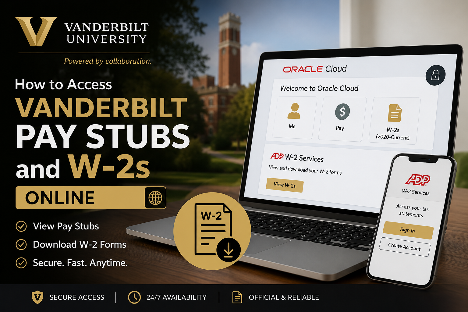 How to Access Vanderbilt Pay Stubs and W-2s Online
