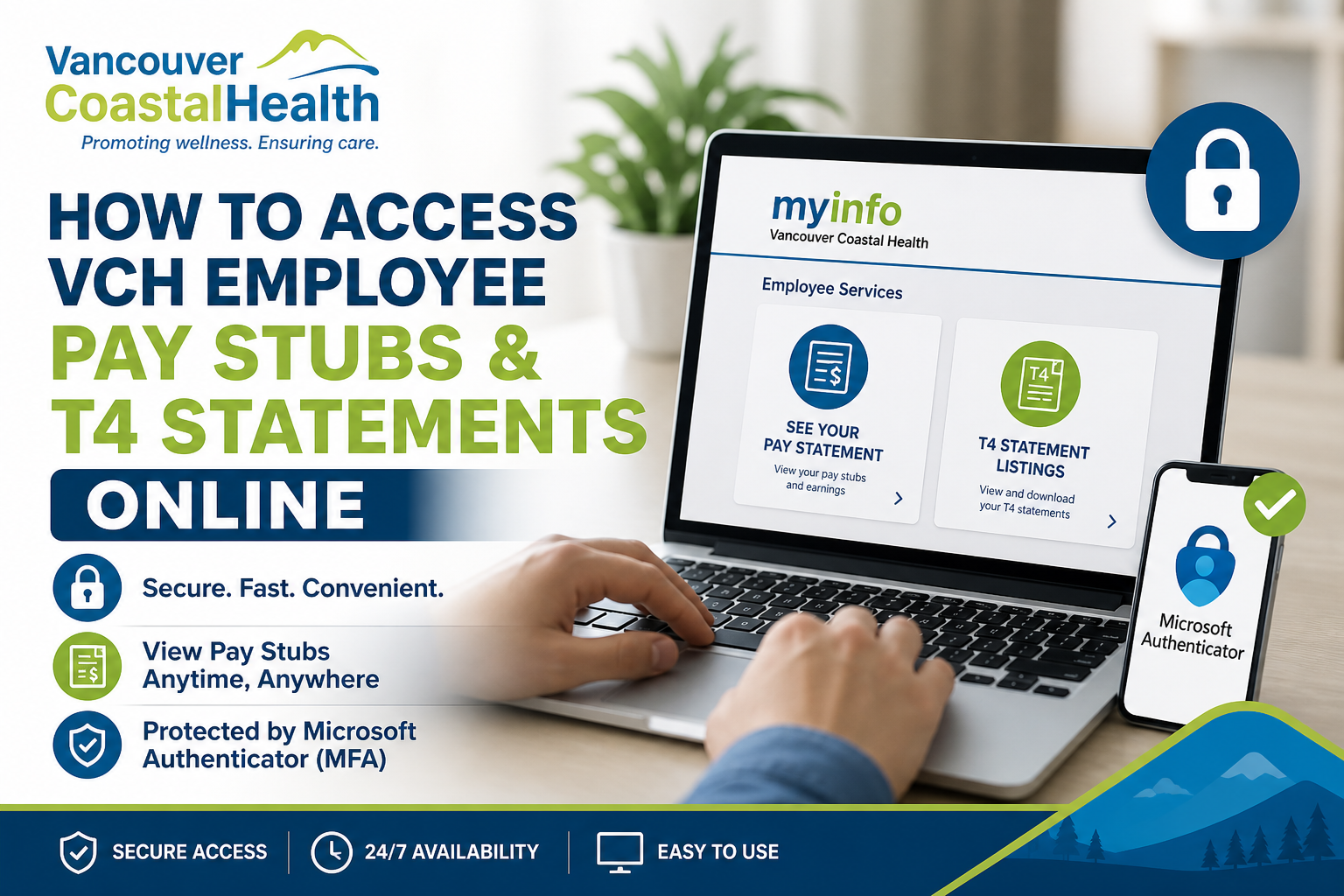 How to Access VCH Employee Pay Stubs & T4 Statements Online
