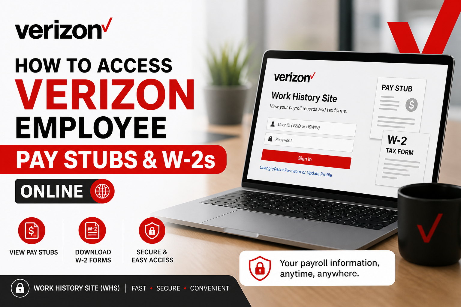 How to Access Verizon Employee Pay Stubs and W-2s Online