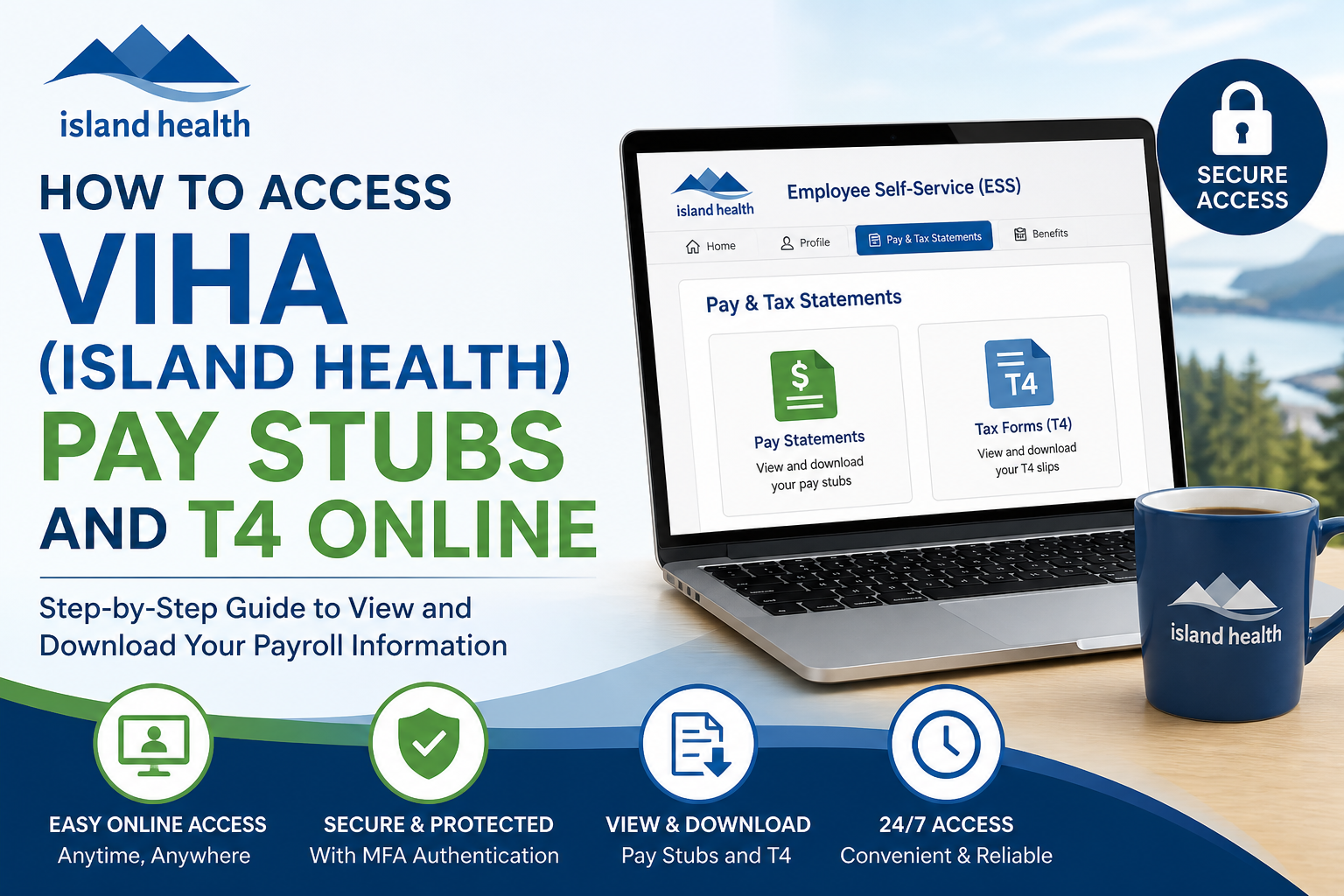 How to Access VIHA (Island Health) Pay Stubs and T4 Online