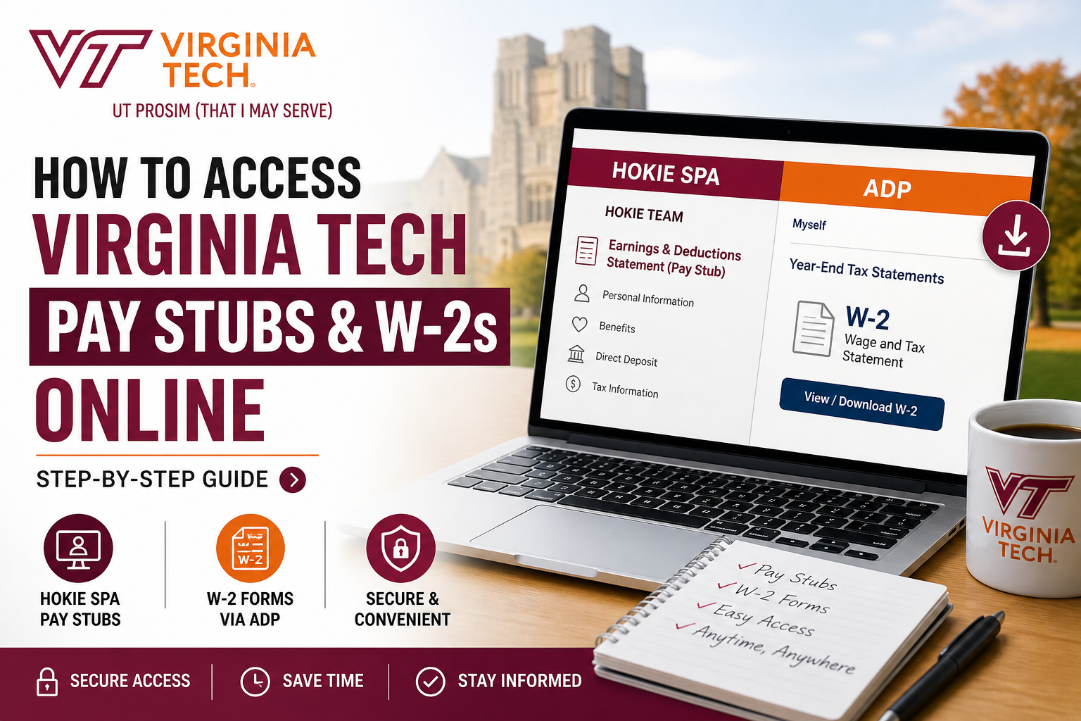 How to Access Virginia Tech Pay Stubs and W-2s Online