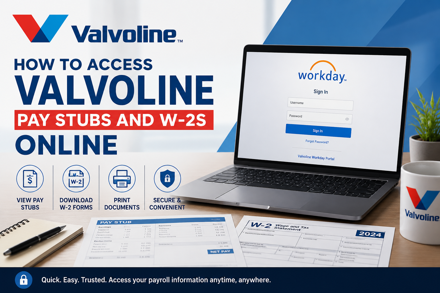 How to Access Valvoline Pay Stubs and W-2s Online