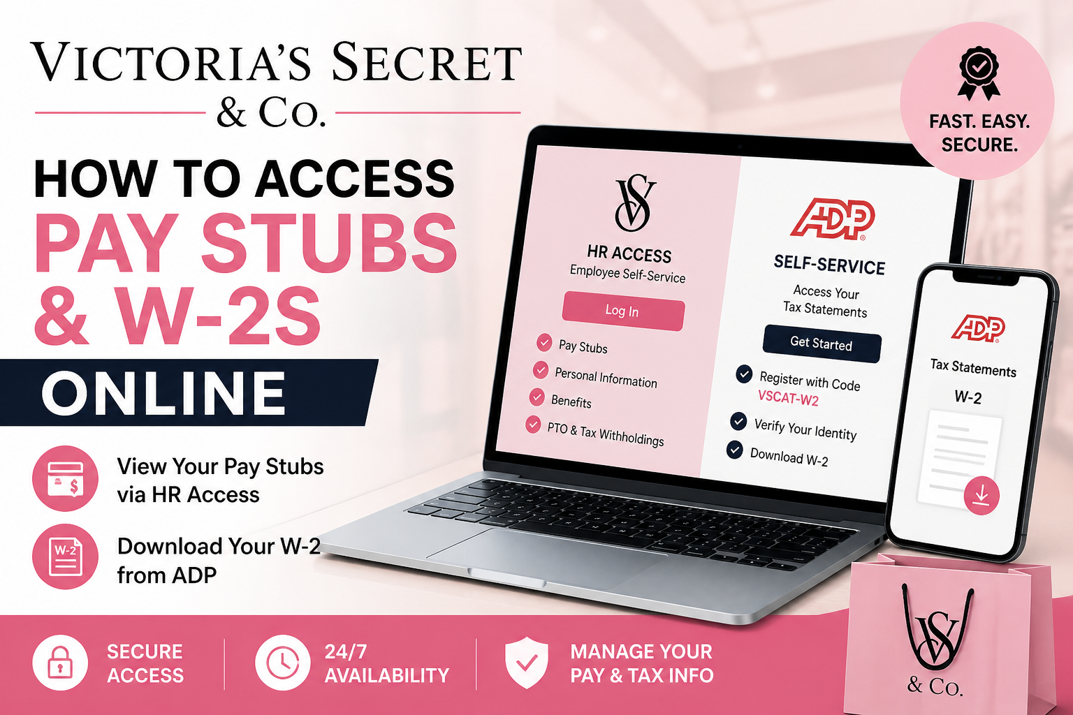 How to Access Victoria’s Secret Pay Stubs and W-2s Online