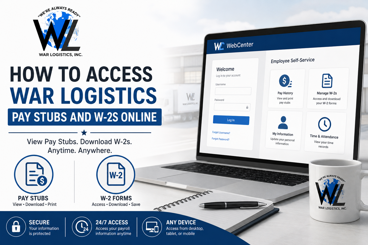 How to Access War Logistics Pay Stubs and W-2s Online