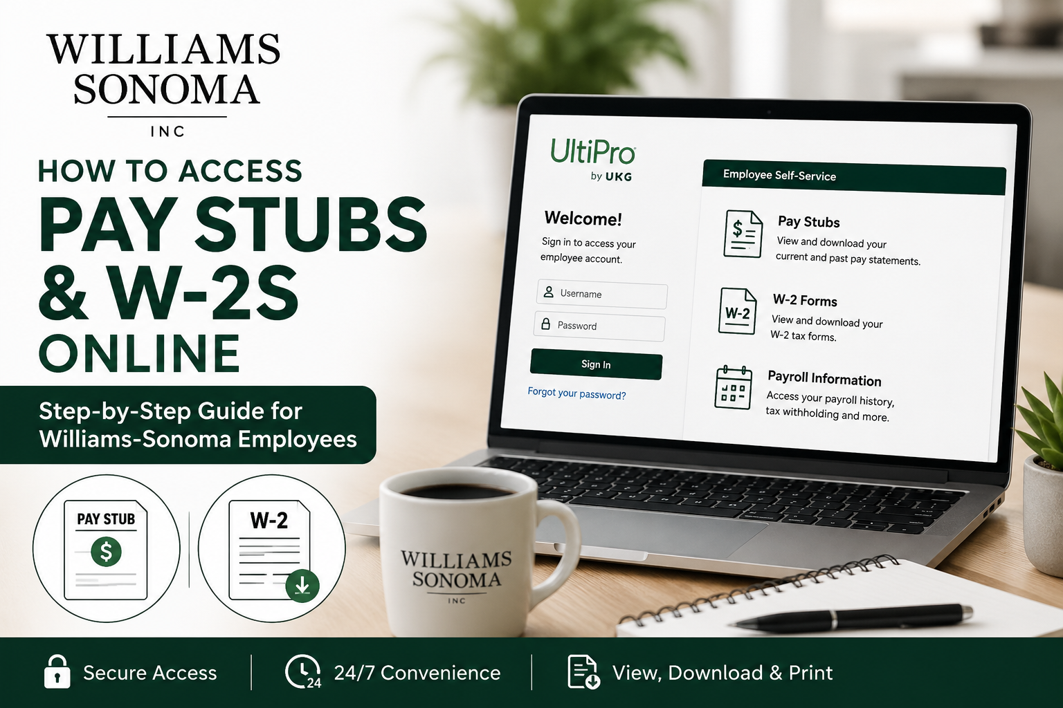 How to Access Williams-Sonoma Pay Stubs and W-2s Online