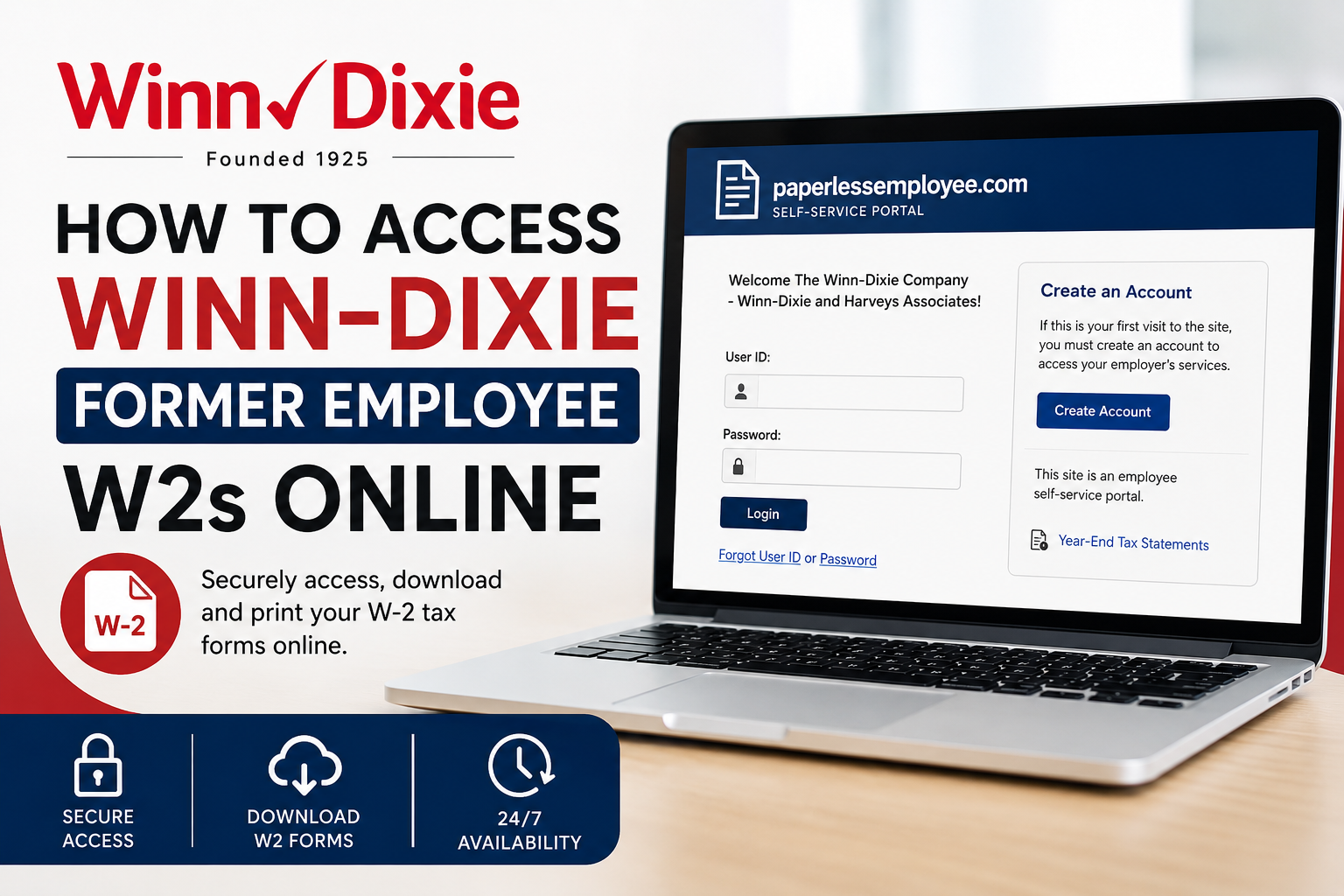 How to Access Winn-Dixie Former Employee W2s Online