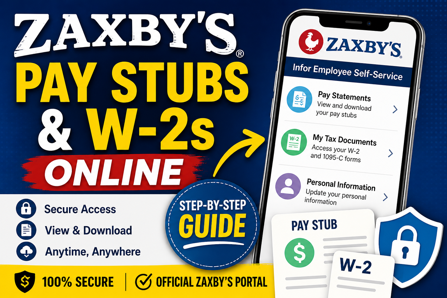 How to Access Zaxby’s Pay Stubs and W-2s Online