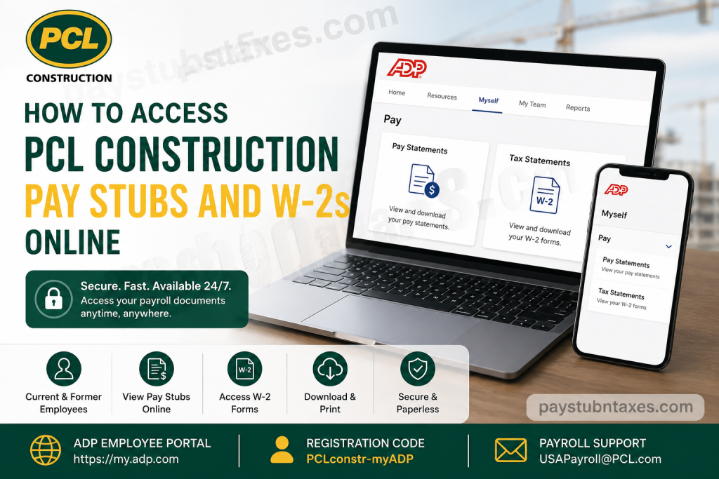How to Access PCL Construction Pay Stubs and W-2s Online