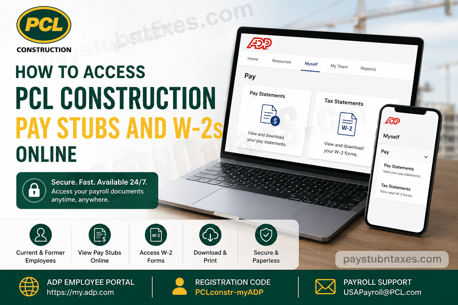 How to Access PCL Construction Pay Stubs and W-2s Online