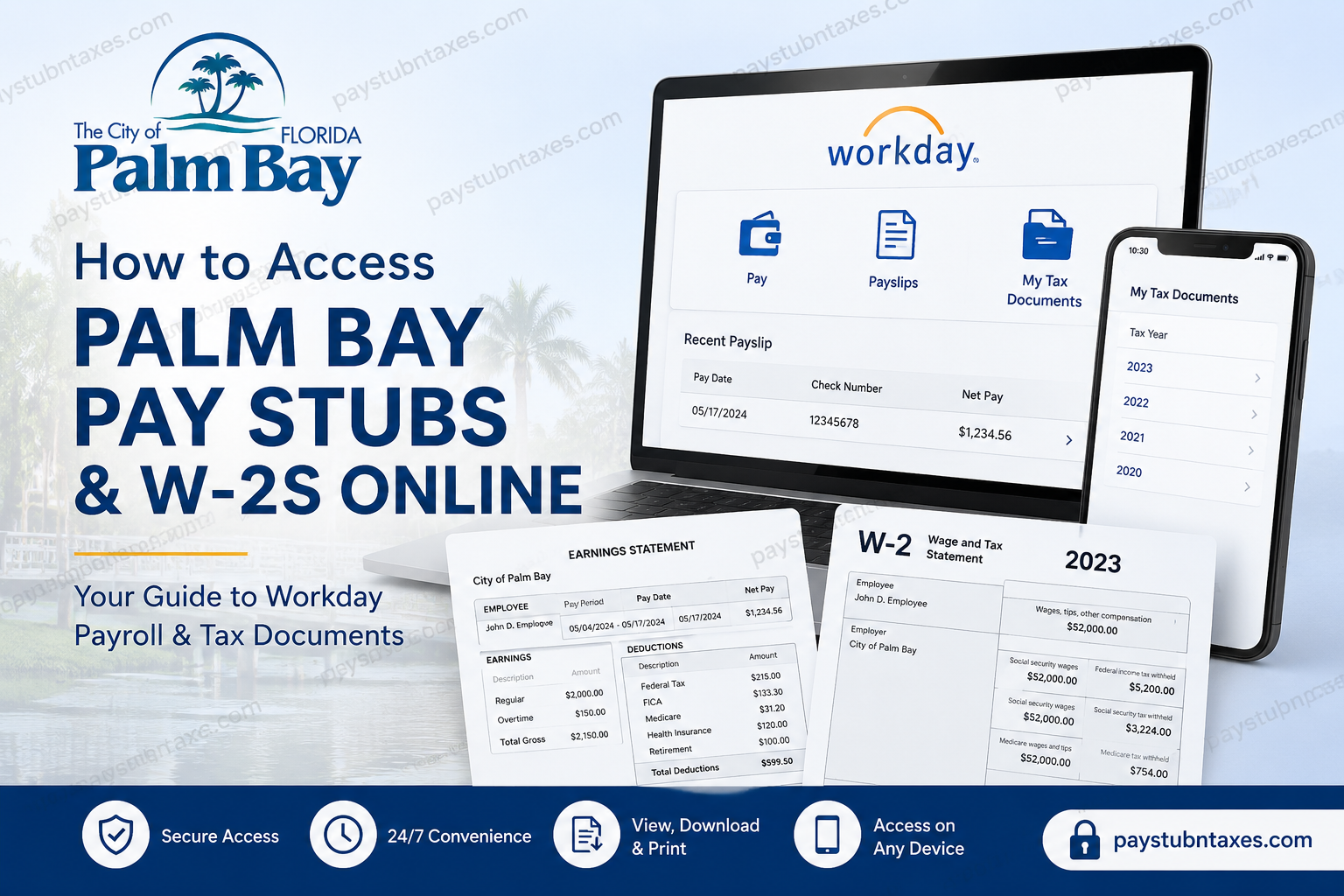 How to Access Palm Bay Pay Stubs and W-2s Online