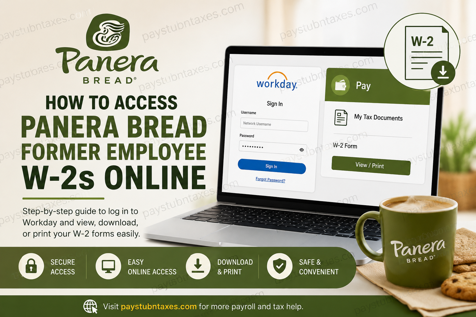 How to Access Panera Bread Former Employee W-2s Online