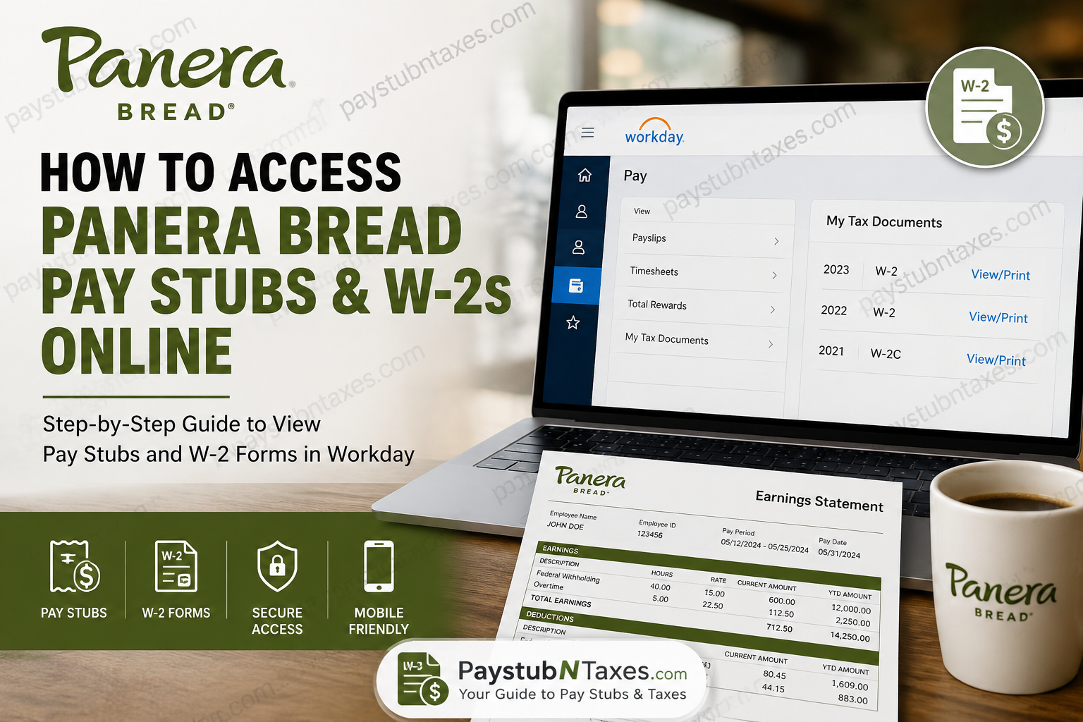 How to Access Panera Bread Pay Stubs and W-2s Online