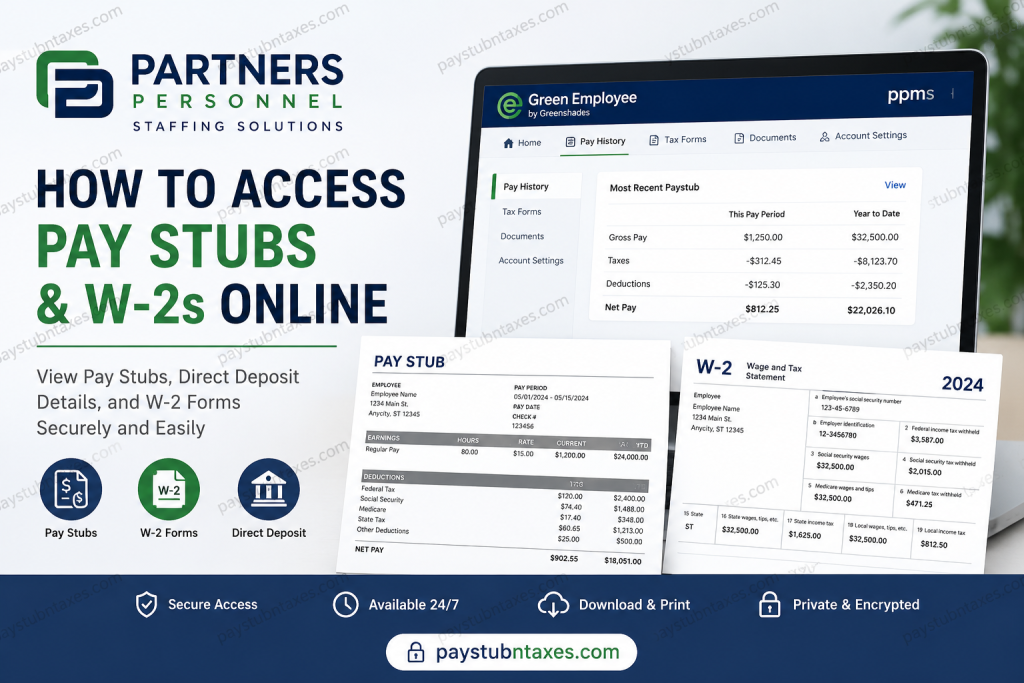How to Access Partners Personnel Pay Stubs and W-2s Online
