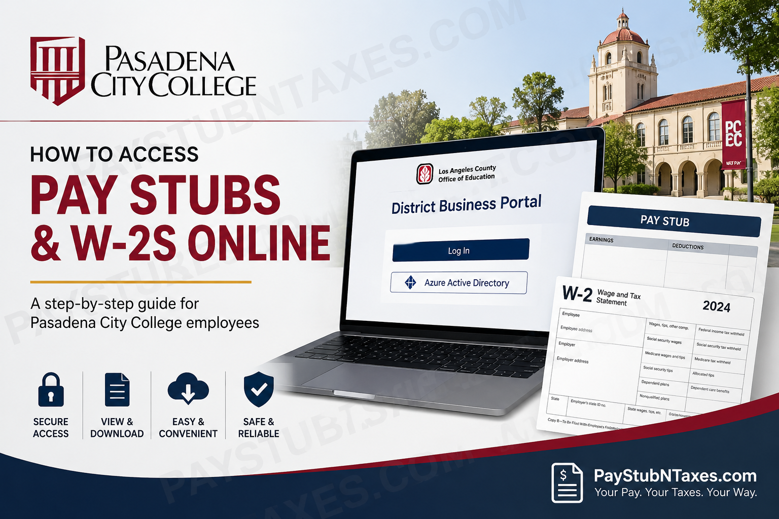 How to Access Pasadena City College Pay Stubs & W2s Online