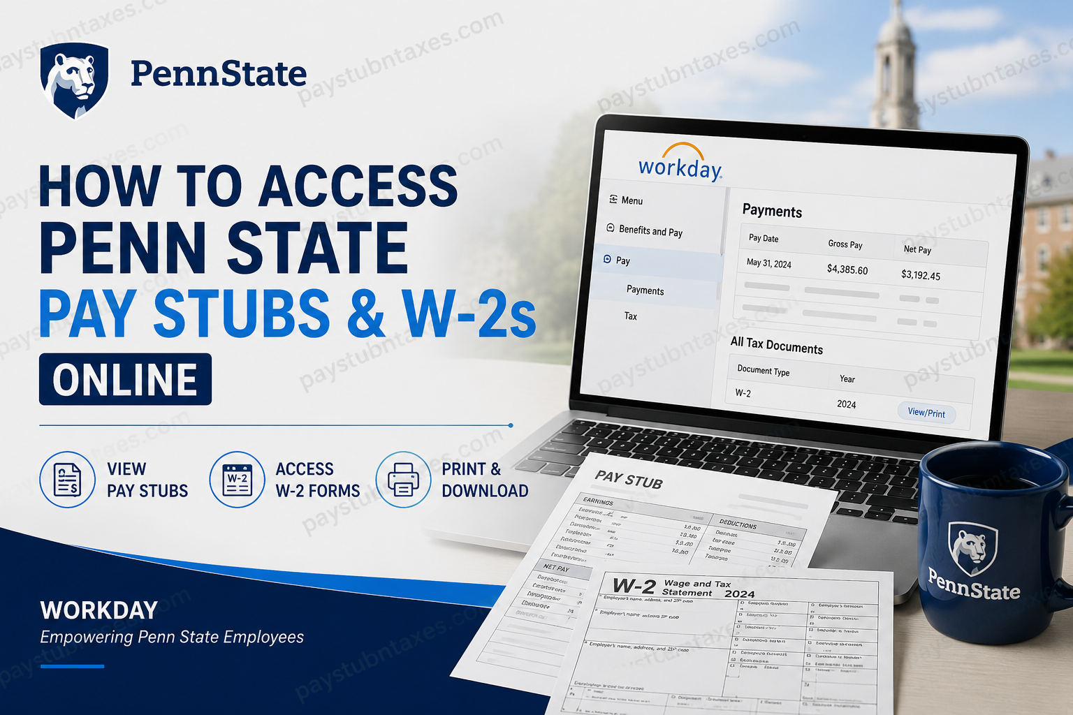 How to Access Penn State Pay Stubs and W-2s Online