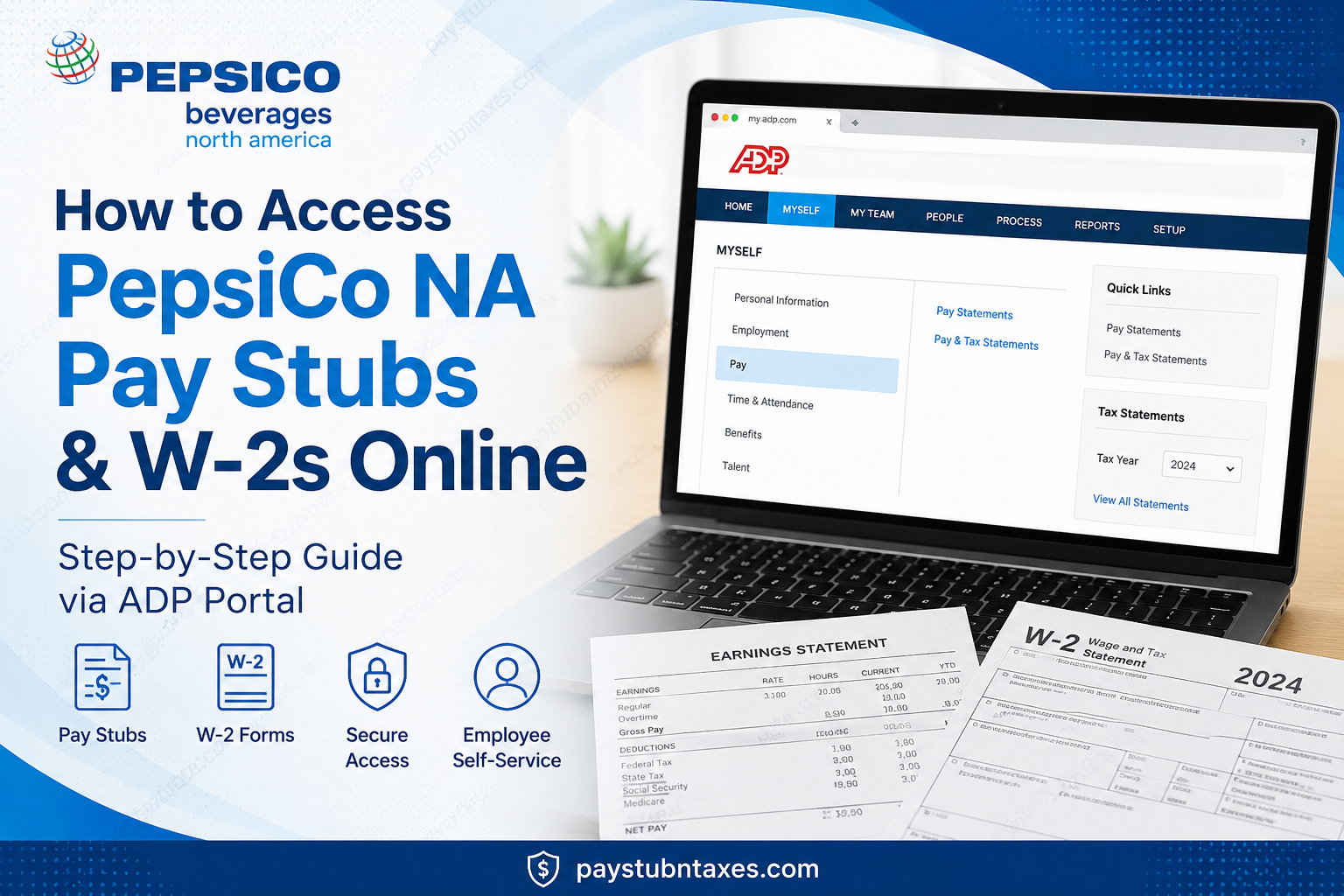 How to Access PepsiCo NA Pay Stubs and W-2s Online