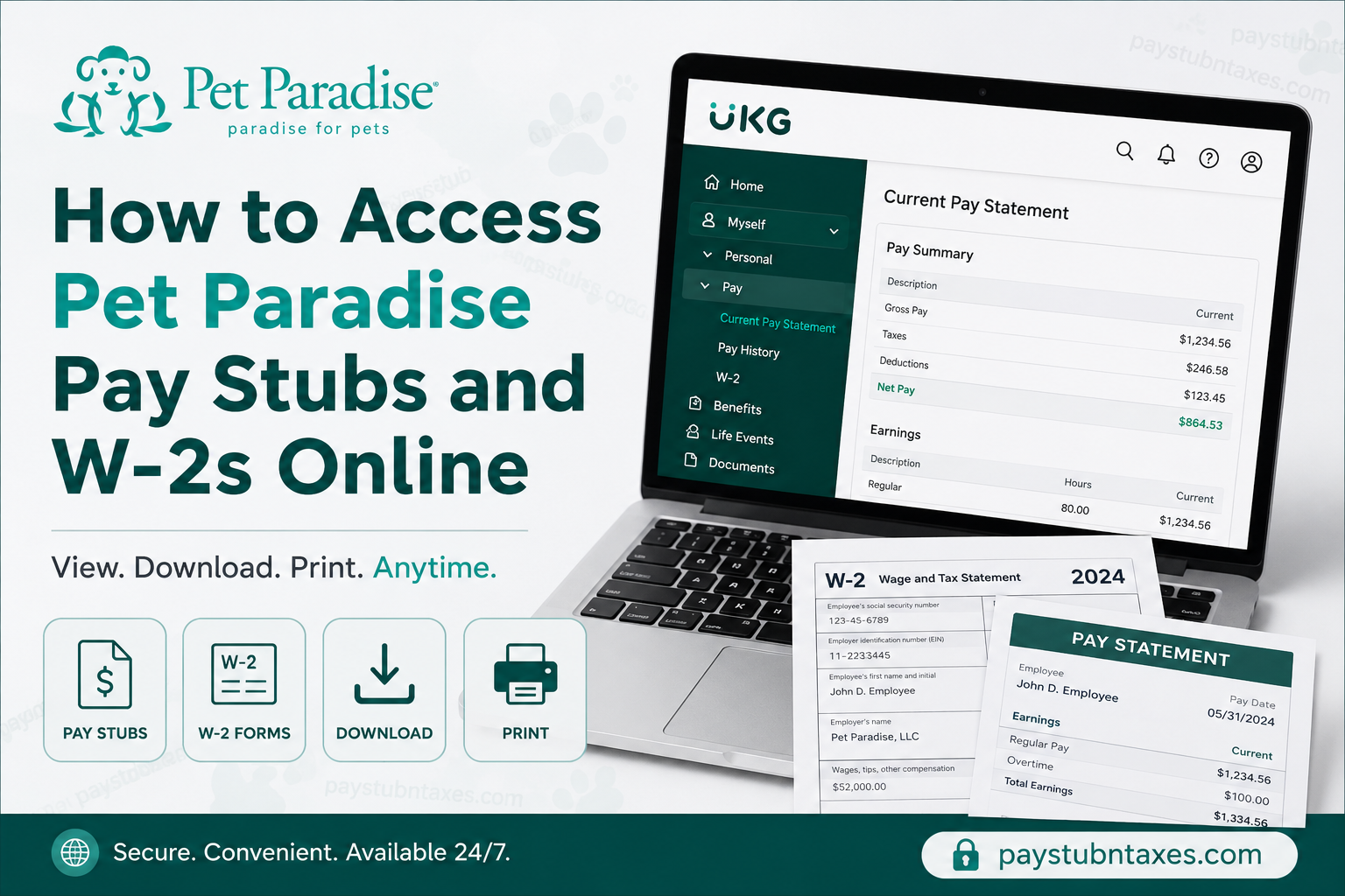 How to Access Pet Paradise Pay Stubs and W-2s Online
