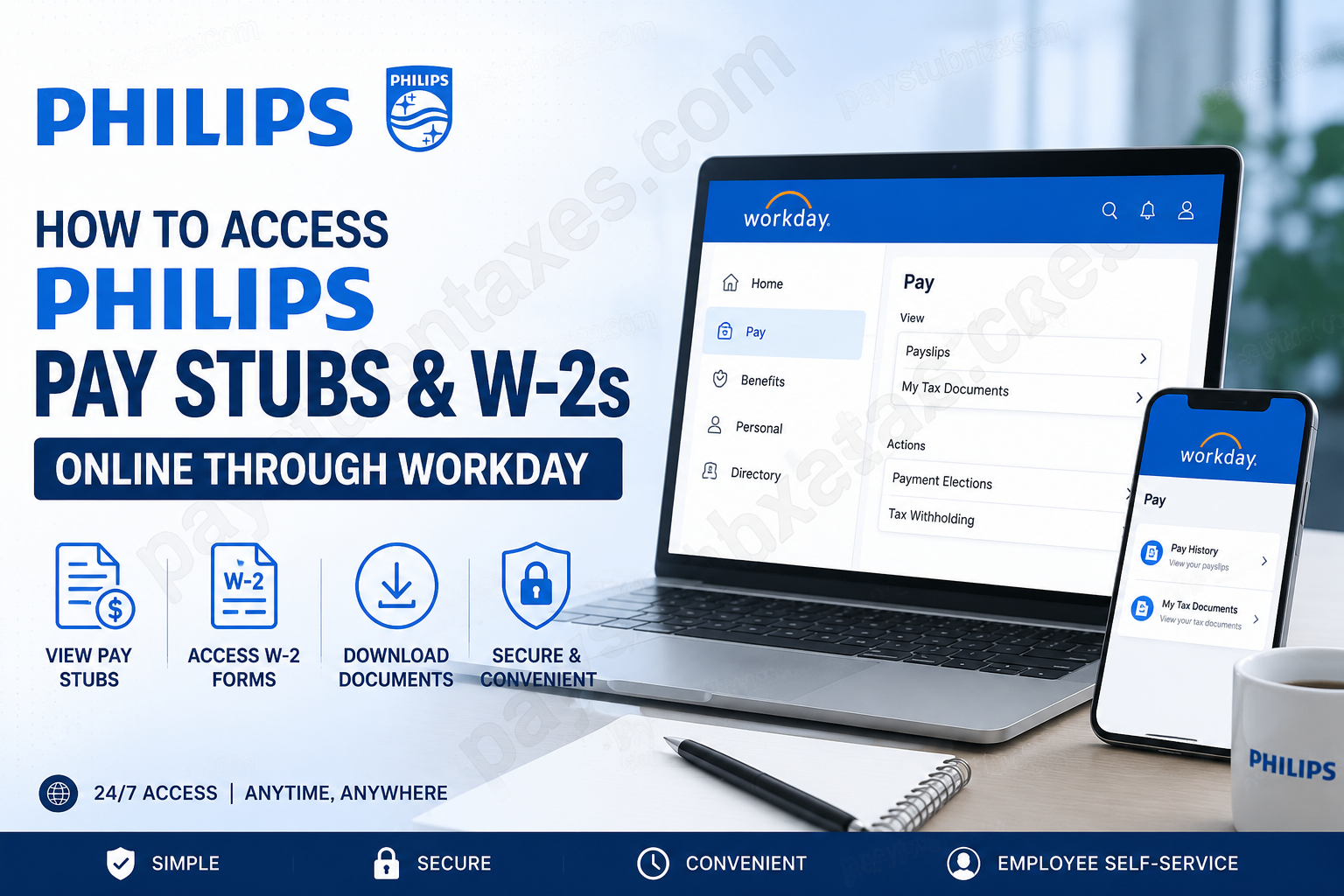 How to Access Philips Pay Stubs and W-2s Online
